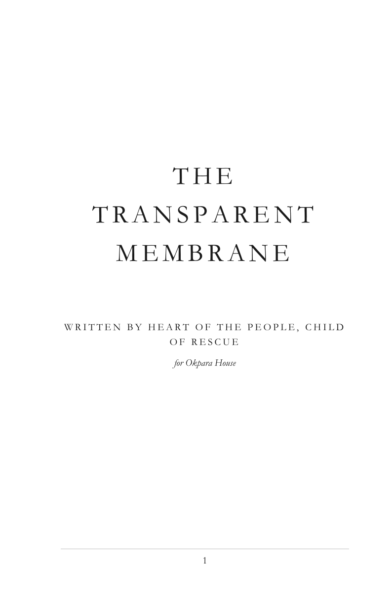 The Transparent Membrane publication cover
