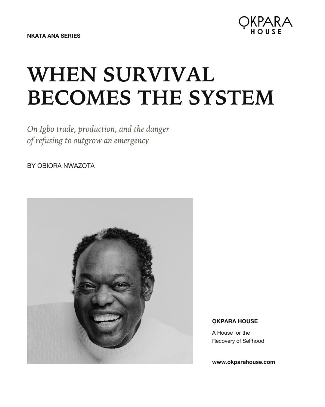 When Survival Becomes the System — Nkata Ana Series cover